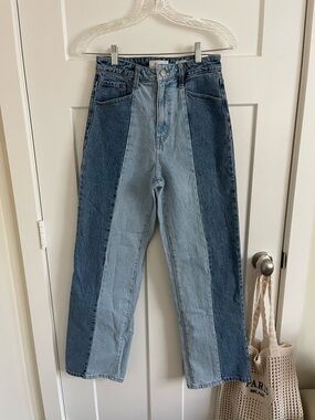 KanCan Two-Tone Blue Straight Leg Jeans